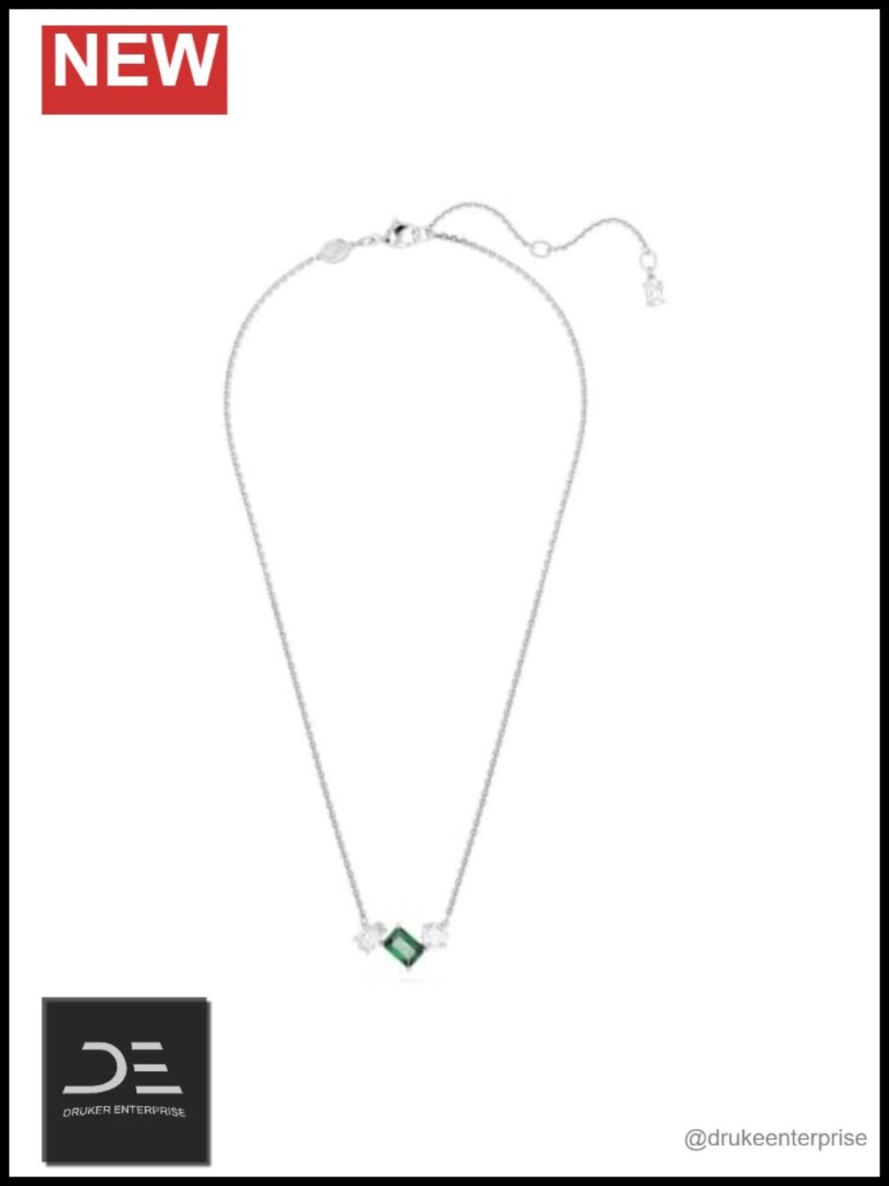 Swarovski Crystal Pendant Necklace Rhodium Cable Chain Lobster Clasp